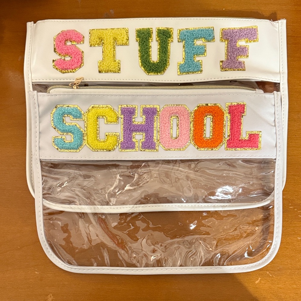 Transparent “School and Stuff”Accessory Bag